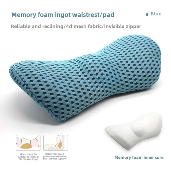 Breathable Memory Cushion Interior Accessories Bed Sleeping Pillow Car Seat Waist Pillow Lumbar Support Pillow Foam Car Cushion - Image 6