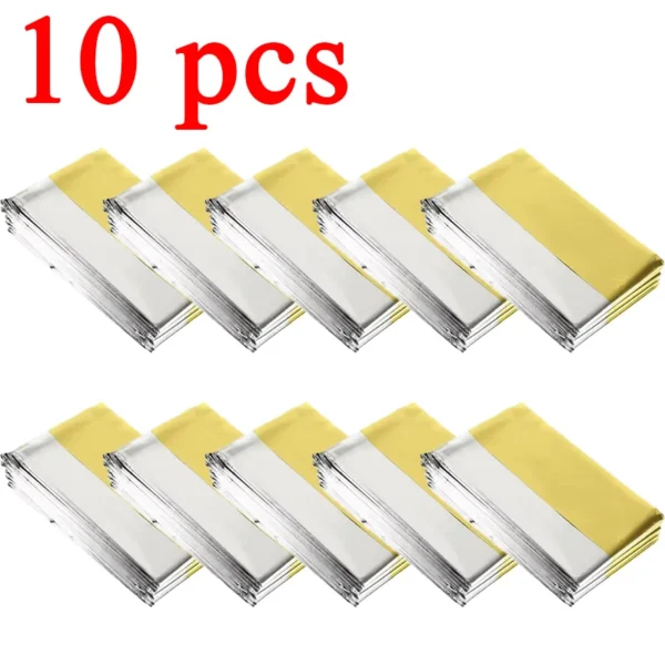 1-10pcs Emergency Thermal Blanket-Windproof Foil Space Blanket for Survival, Camping, Hiking, Marathons-All Weather Protection - Image 5