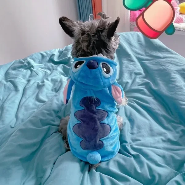 Cartoon Disney series Stitch new autumn and winter soft and comfortable, simple and fashionable, creative cute blue pet clothes - Image 2