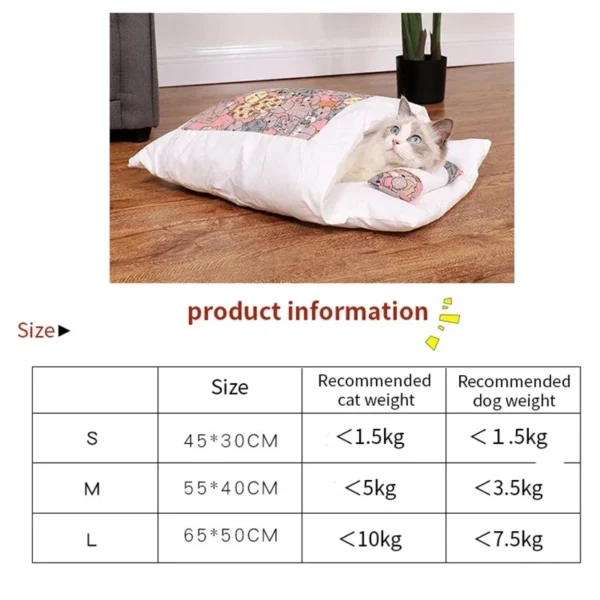 Removable Cats Bed House Home Supplies Products for Adult Cats Large Pet Dog Bed Cat's House Cave Comfortable Food Cute - Image 4