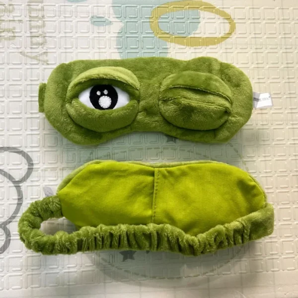 3D Sad Frog Sleep Mask Natural Sleeping Eyeshade Cover Shade Eye Patch Women Men Soft Portable Blindfold Travel Eyepatch - Image 2