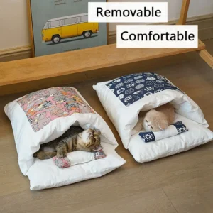 Removable Cats Bed House Home Supplies Products for Adult Cats Large Pet Dog Bed Cat's House Cave Comfortable Food Cute