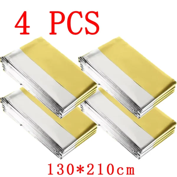 1-10pcs Emergency Thermal Blanket-Windproof Foil Space Blanket for Survival, Camping, Hiking, Marathons-All Weather Protection - Image 6