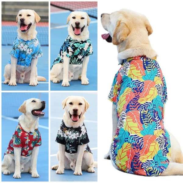 XL-5XL For Medium Large Dog Puppy Hawaii Style Cute Summer T-shirts Comfortable Shirt Pet Clothes Pet Products - Image 2